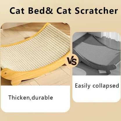 Wooden Cat Scratching Pad – Multifunctional Detachable Cat Scratch Board & Cozy Sleeping Bed, Durable Wear-Resistant Toy for Kittens & Cats.
