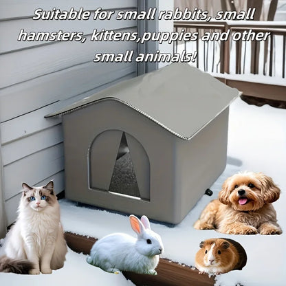 Waterproof Outdoor Cat & Dog House – Warm Foldable & Washable Winter Pet Shelter for Small Dogs, Puppies & Stray Cats