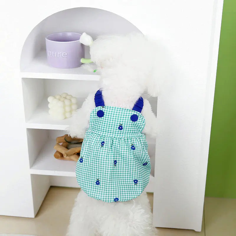 Luxury Dog Dress for Small Dogs – Summer Puppy Outfit with Bow Lace Skirt, Black & White T-Shirt Style Costume for Chihuahuas & Girls Dogs
