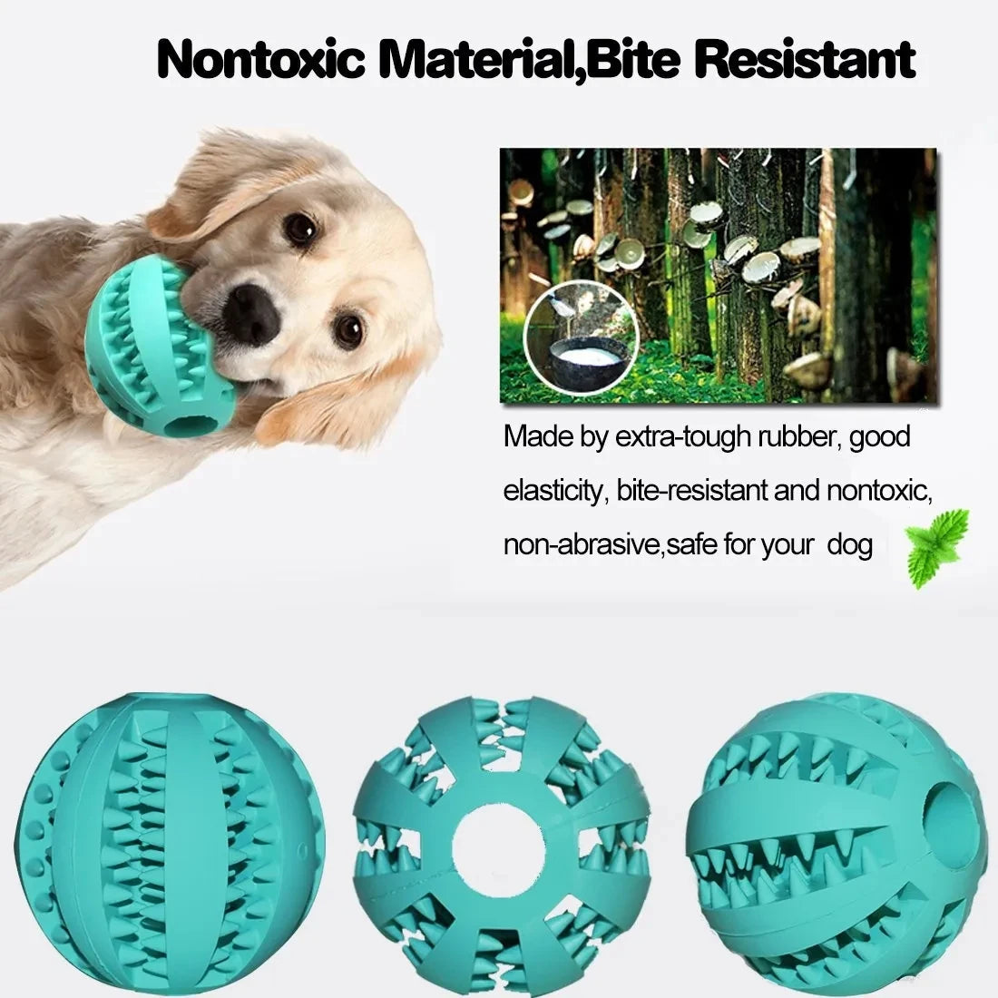 Interactive Dog Chew Toy – Soft Elastic Ball for Dogs, Durable Rubber Ball for Teeth Cleaning and Fun Play