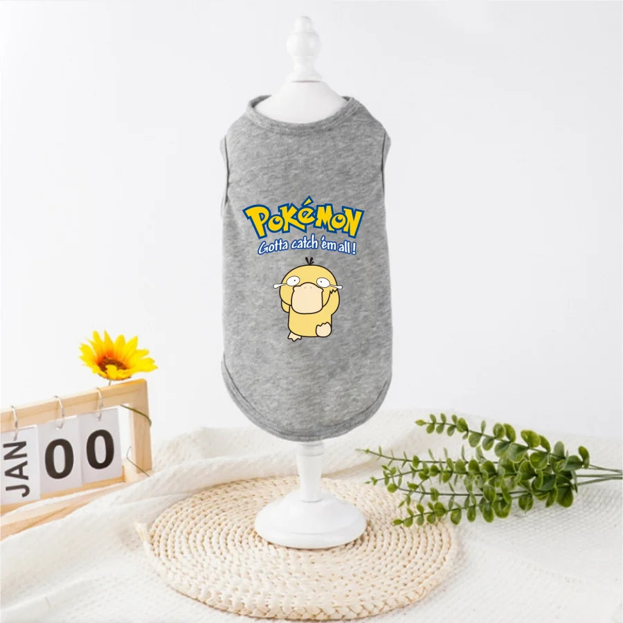 Cute Cartoon Animal Print Pet T-Shirt – Soft Comfortable Sleeveless Vest for Dogs & Cats.