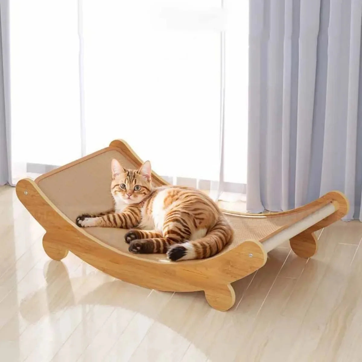 Wooden Cat Scratching Pad – Multifunctional Detachable Cat Scratch Board & Cozy Sleeping Bed, Durable Wear-Resistant Toy for Kittens & Cats.
