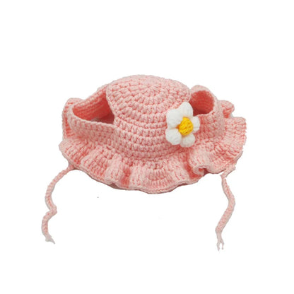 Autumn & Winter Pet Hat – Cute Knitted Elastic Hat for Cats & Puppies, Perfect for Parties, Photoshoots & Cozy Pet Style.