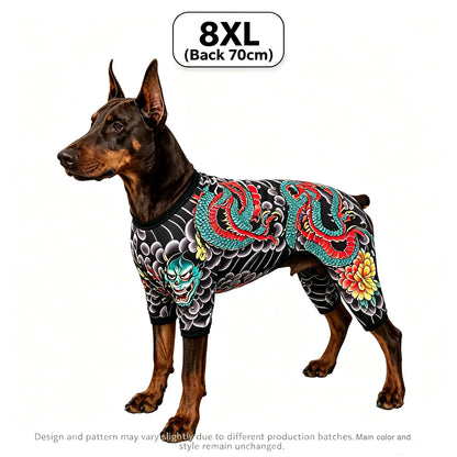 Streetwear Pet Tattoo Bodysuit – 4-Way Stretch Full-Body Costume for Small to Large Dogs & Cats (S–10XL).
