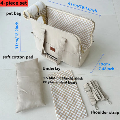 Portable Pet Carrier Bag – Non-Slip Shoulder Handbag & Car Seat for Cats & Small Dogs.