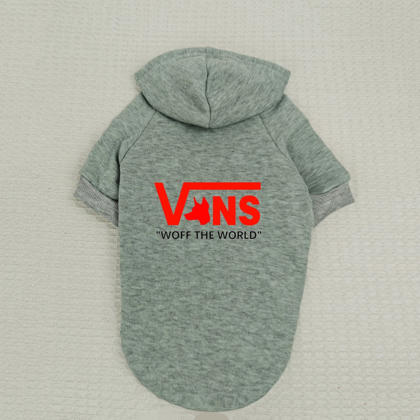 Warm Fleece Dog Hoodie – V-Inspired Dog Head Logo Hooded Pullover Sweatshirt for Puppies & Small Dogs.