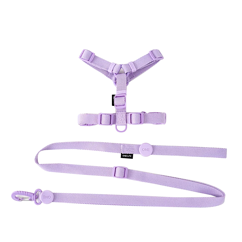Adjustable Macaron-Color Dog Harness Set – Reflective Collar & Leash for Small Dogs, Puppies & Cats, Comfortable Pet Walking Accessories.
