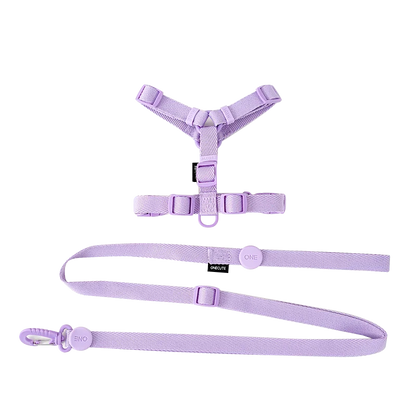 Adjustable Macaron-Color Dog Harness Set – Reflective Collar & Leash for Small Dogs, Puppies & Cats, Comfortable Pet Walking Accessories.