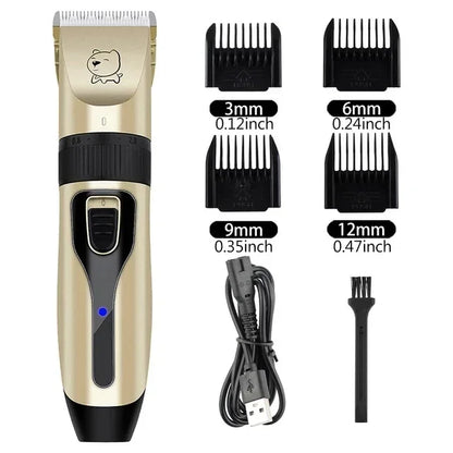 Professional Pet Hair Clipper – USB Rechargeable Dog & Cat Grooming Trimmer for Easy and Quiet Animal Haircuts.