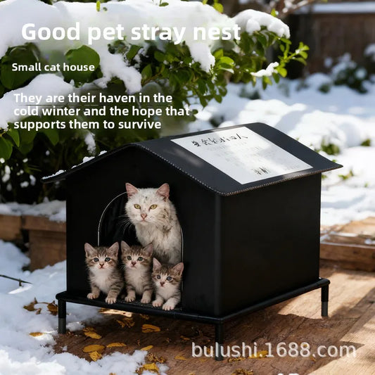 Closed Roaming Cat Tent Shelter - Heartfelt Design, Waterproof & Coldproof, Spacious for All Seasons, Durable and Bite-Resistant.