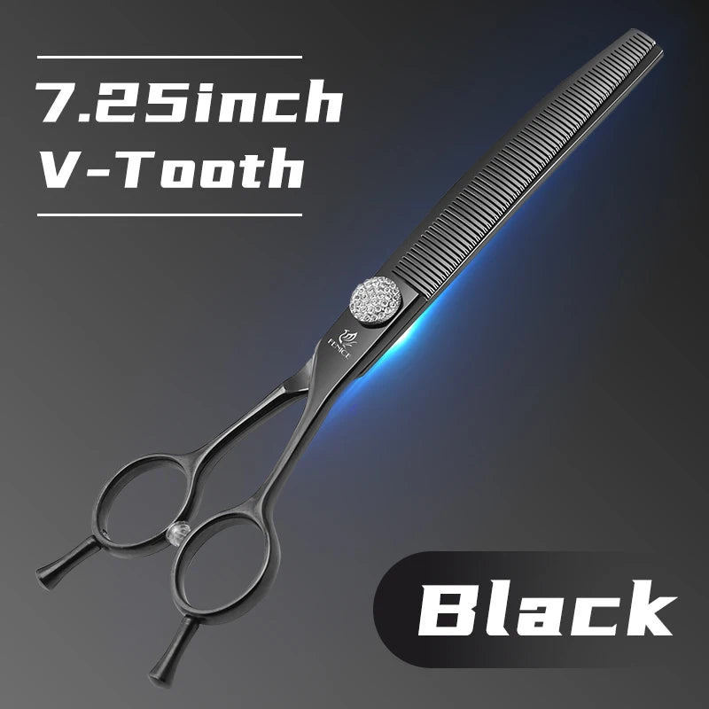 Fenice JP440C Professional Pet Grooming Scissors – 7-Inch Curved Thinning & Chunker Shears for Precision Dog Grooming.