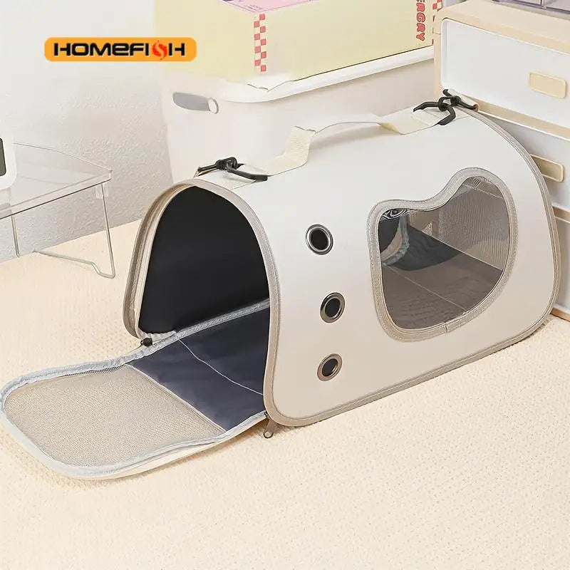Portable Pet Carrier Bag – Foldable Breathable Shoulder Travel Bag for Small Dogs, Cats & Kittens Outdoor Use.