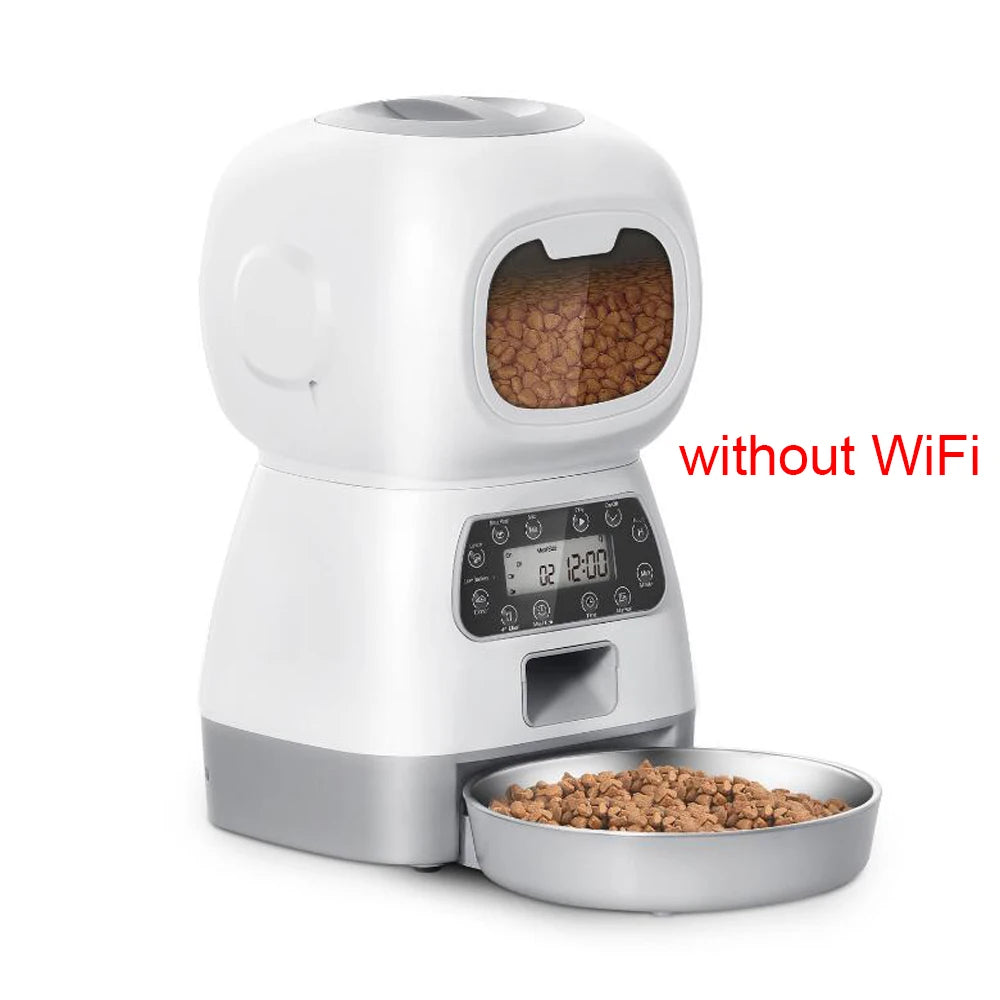 3.5L WiFi Smart Pet Feeder – Automatic Slow Feed Food Dispenser with Voice Recorder & Timed Feeding for Cats & Dogs.