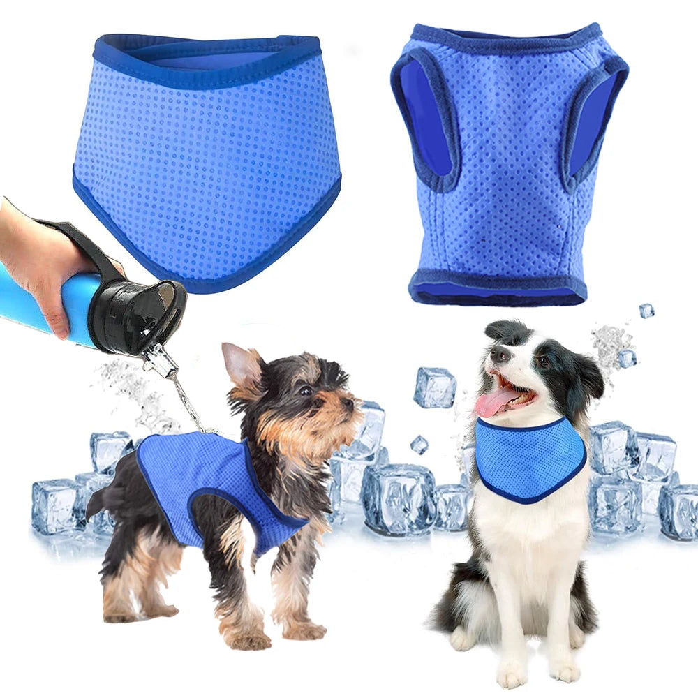 Summer Dog Cooling Ice Scarf – Quick-Cooling Towel for Small, Medium & Large Dogs.