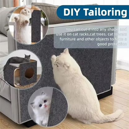 7-Color Cat Scratcher Sofa Protector – Trimmable Self-Adhesive Scratch Pad Carpet for Furniture Protection & Cat Claw Sharpening.