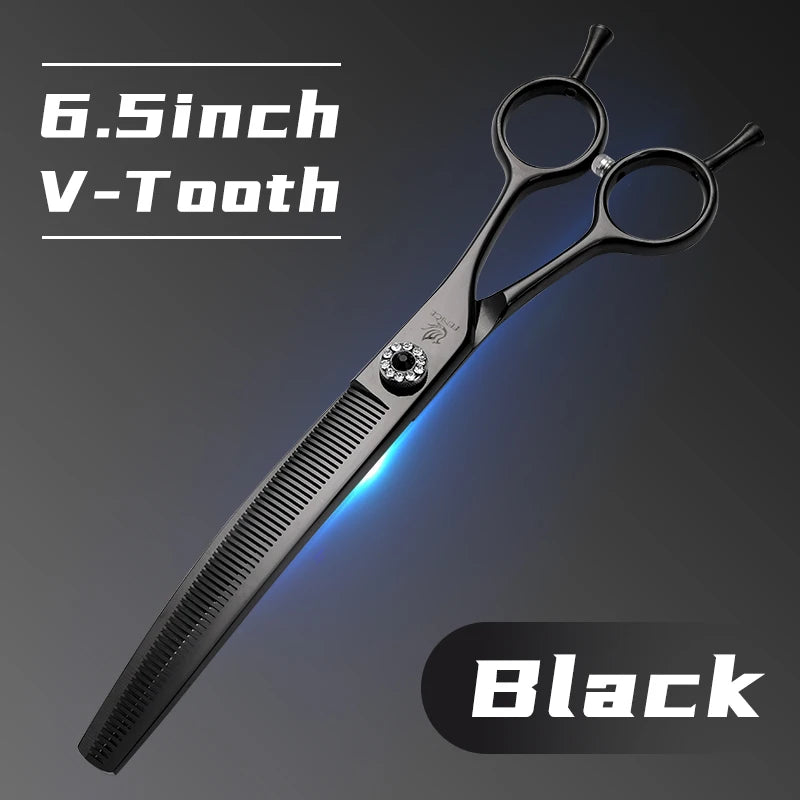 Fenice JP440C Professional Pet Grooming Scissors – 7-Inch Curved Thinning & Chunker Shears for Precision Dog Grooming.