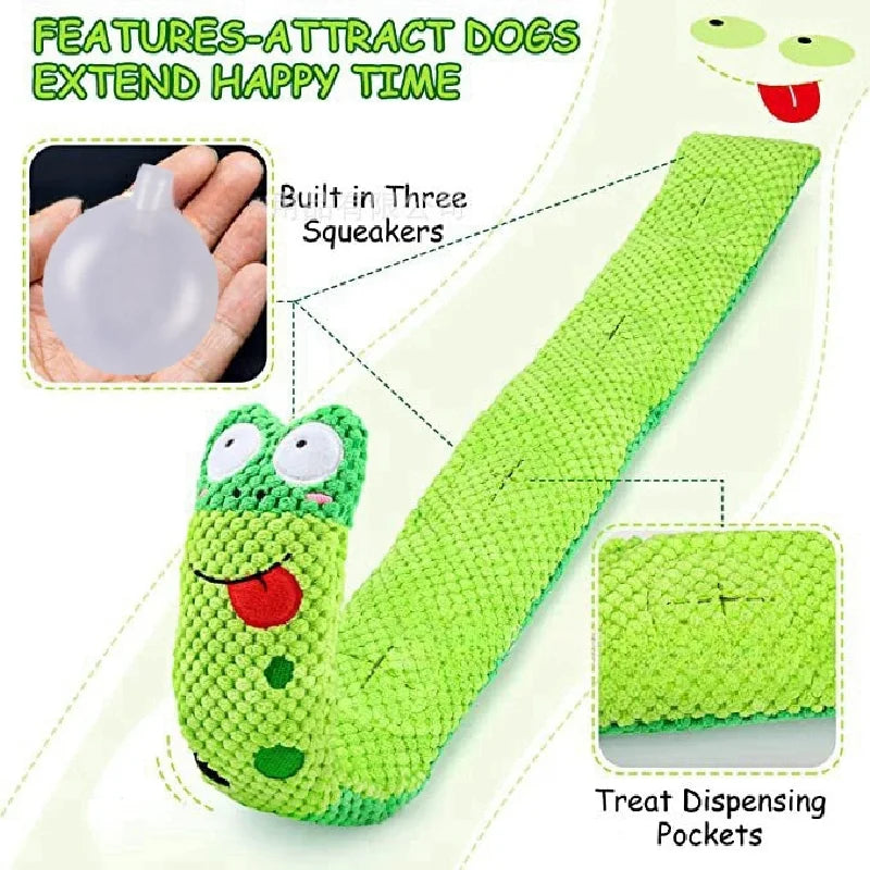 Dog Puzzle Feeder Toy – Interactive Plush Squeaky Snail Toy for Puppies & Dogs, Durable Foldable Pet Training & Treat Toy.