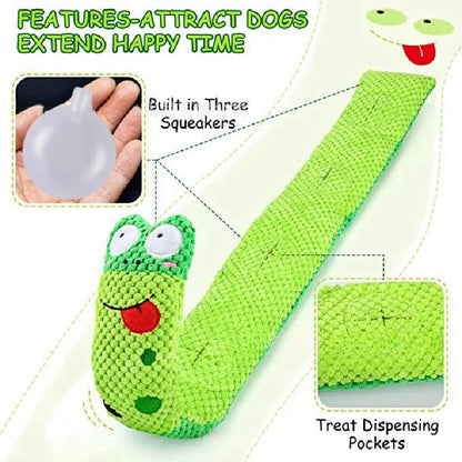 Dog Puzzle Feeder Toy – Interactive Plush Squeaky Snail Toy for Puppies & Dogs, Durable Foldable Pet Training & Treat Toy.