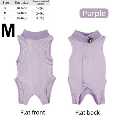 Cat Recovery Jumpsuit – Breathable Soft Anti-Licking Vest for Post-Surgery Wound Protection & Comfortable Recovery Care.
