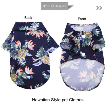 Hawaiian Style Pet Shirt – Summer Beach Dog Clothes for Small & Medium Dogs, Puppies and Cats