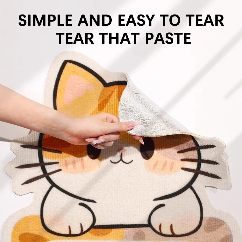 Self-Adhesive Cat Scratcher – Wall-Mounted Felt Scratch Mat with Hanging Toy, Durable Cat Scratching Pad for Cats.