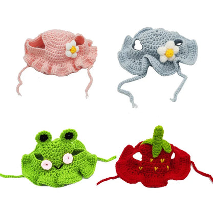 Autumn & Winter Pet Hat – Cute Knitted Elastic Hat for Cats & Puppies, Perfect for Parties, Photoshoots & Cozy Pet Style.