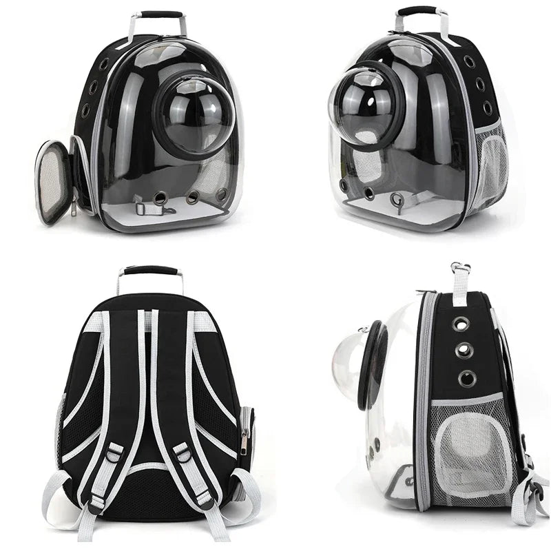 Space Capsule Pet Backpack – Breathable Transparent Carrier Bag for Cats & Dogs, Portable Puppy and Dog Travel Backpack.