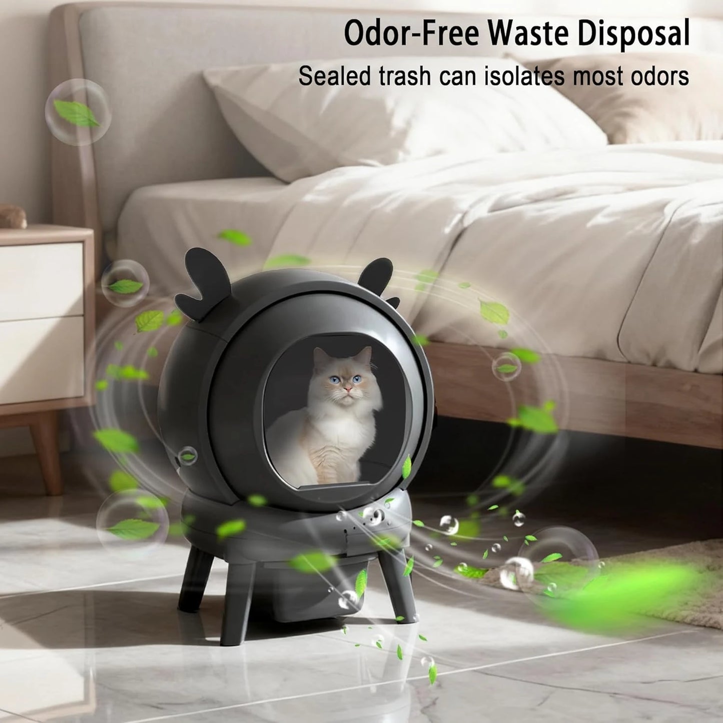 Self-Cleaning Litter Box – Large Capacity Automatic Cat Litter System for Multiple Cats with Dual Safety Features & Custom Settings.