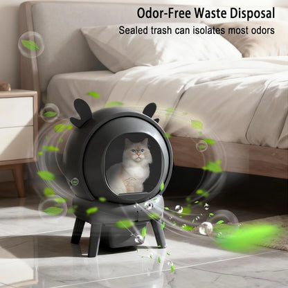 Self-Cleaning Litter Box – Large Capacity Automatic Cat Litter System for Multiple Cats with Dual Safety Features & Custom Settings.