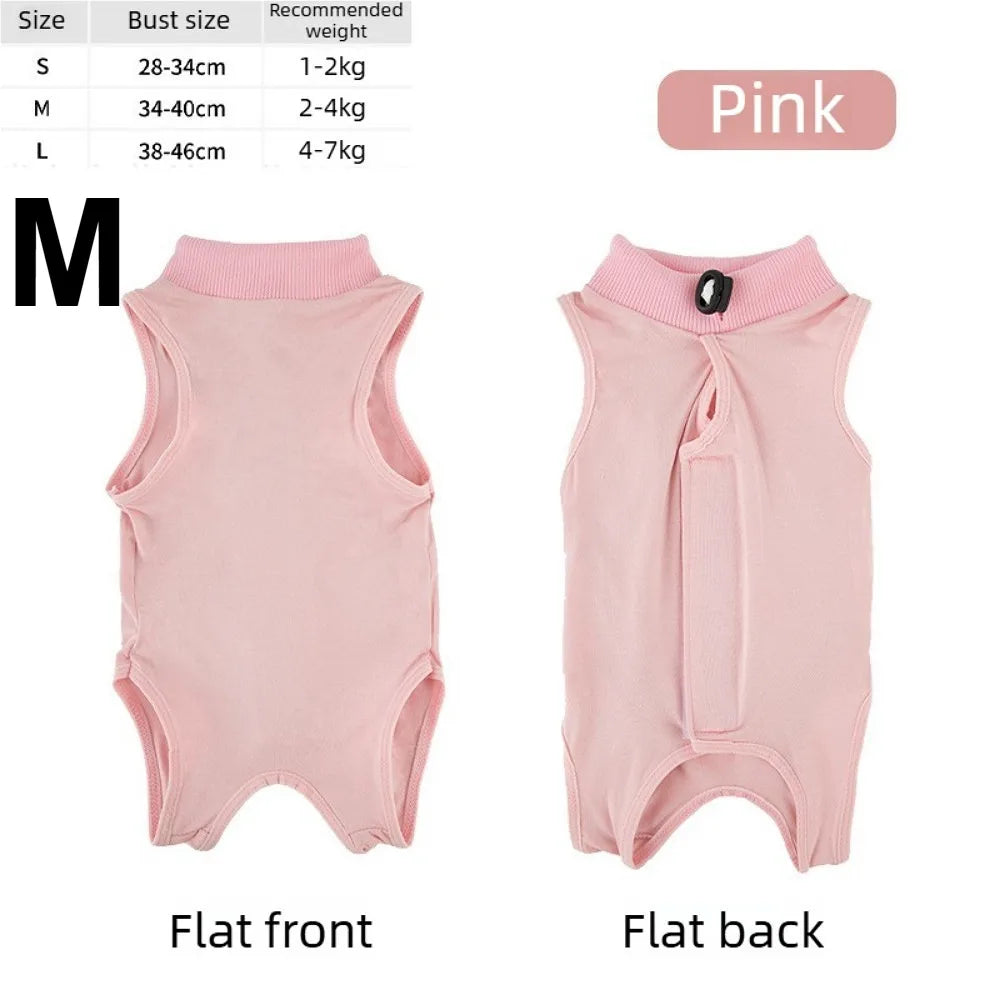 Cat Recovery Jumpsuit – Breathable Soft Anti-Licking Vest for Post-Surgery Wound Protection & Comfortable Recovery Care.