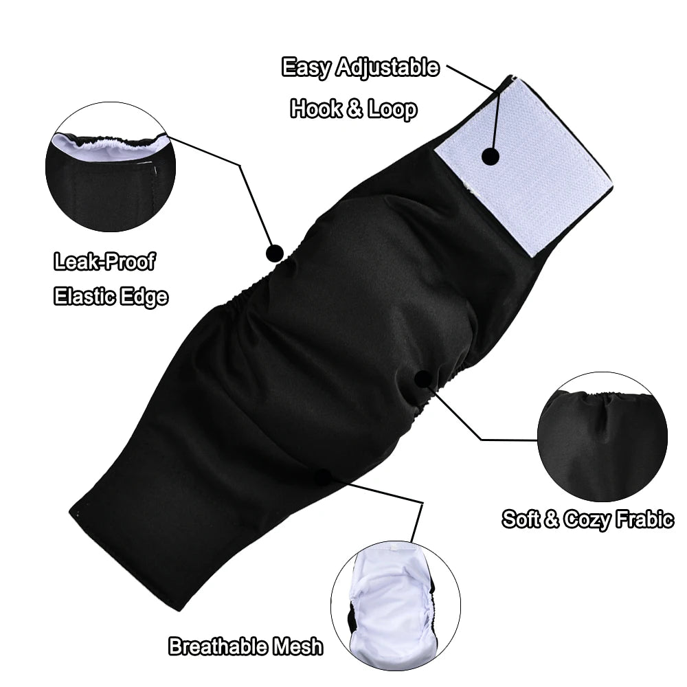 3PCS Reusable Male Dog Belly Bands – Washable Breathable Dog Diapers & Physiological Wraps for Puppies and Small Dogs.