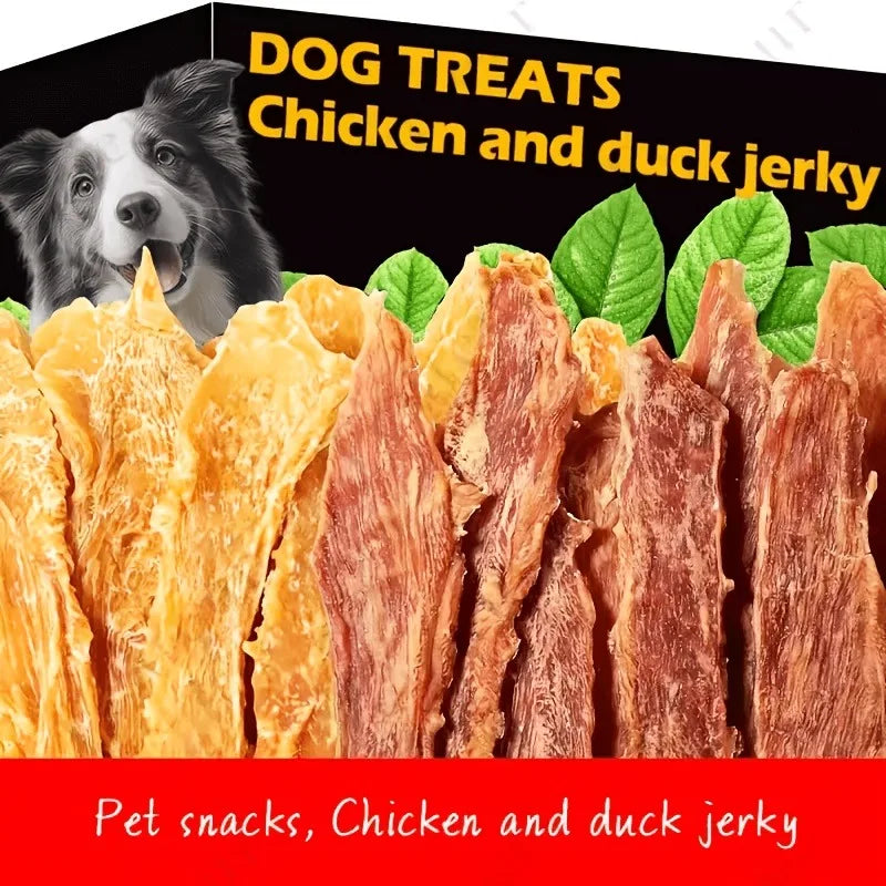 Cat And Dog Treats Chicken Jerky, Chicken Breast Slices - High Protein Healthy Snacks, Dental Chews, Training Rewards For Puppies, Kittens, Adult Dogs And Cats - Grain Free, Pet Nutrition Chewing Treats.