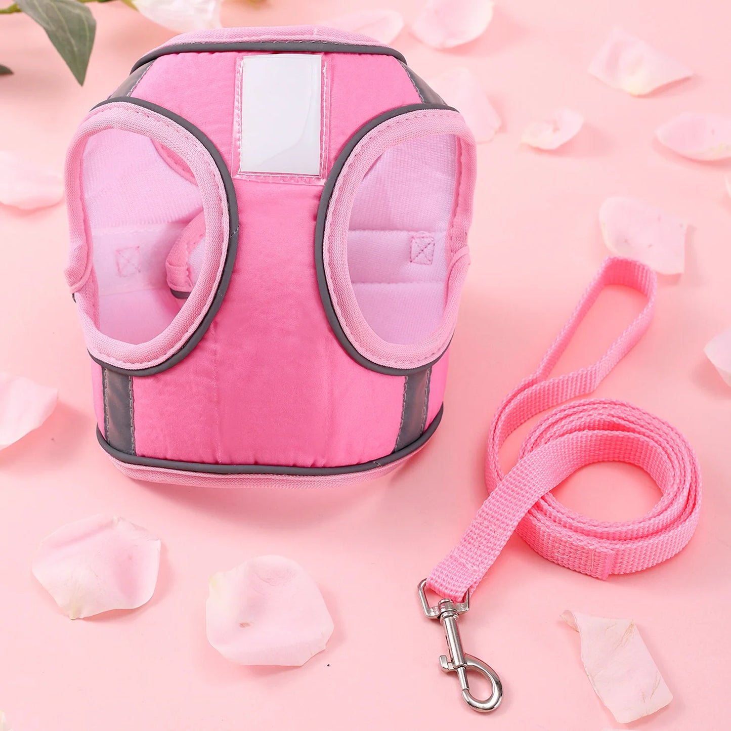 Adjustable Cat Harness & Leash Set – Breathable Comfortable Vest Harness for Cats & Small to Medium Dogs, Cute Walking Accessory.
