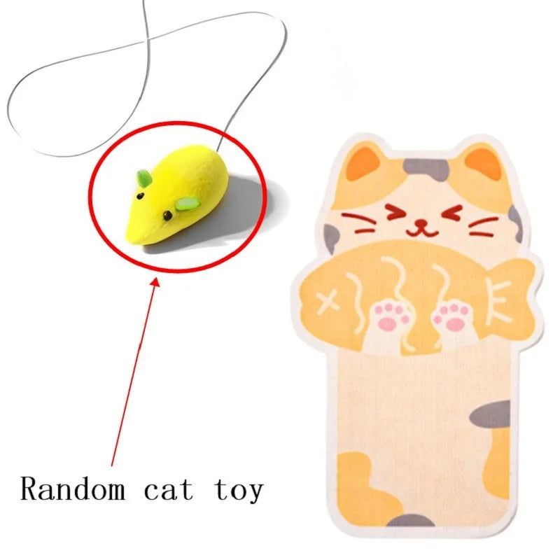 Self-Adhesive Cat Scratcher – Wall-Mounted Felt Scratch Mat with Hanging Toy, Durable Cat Scratching Pad for Cats.