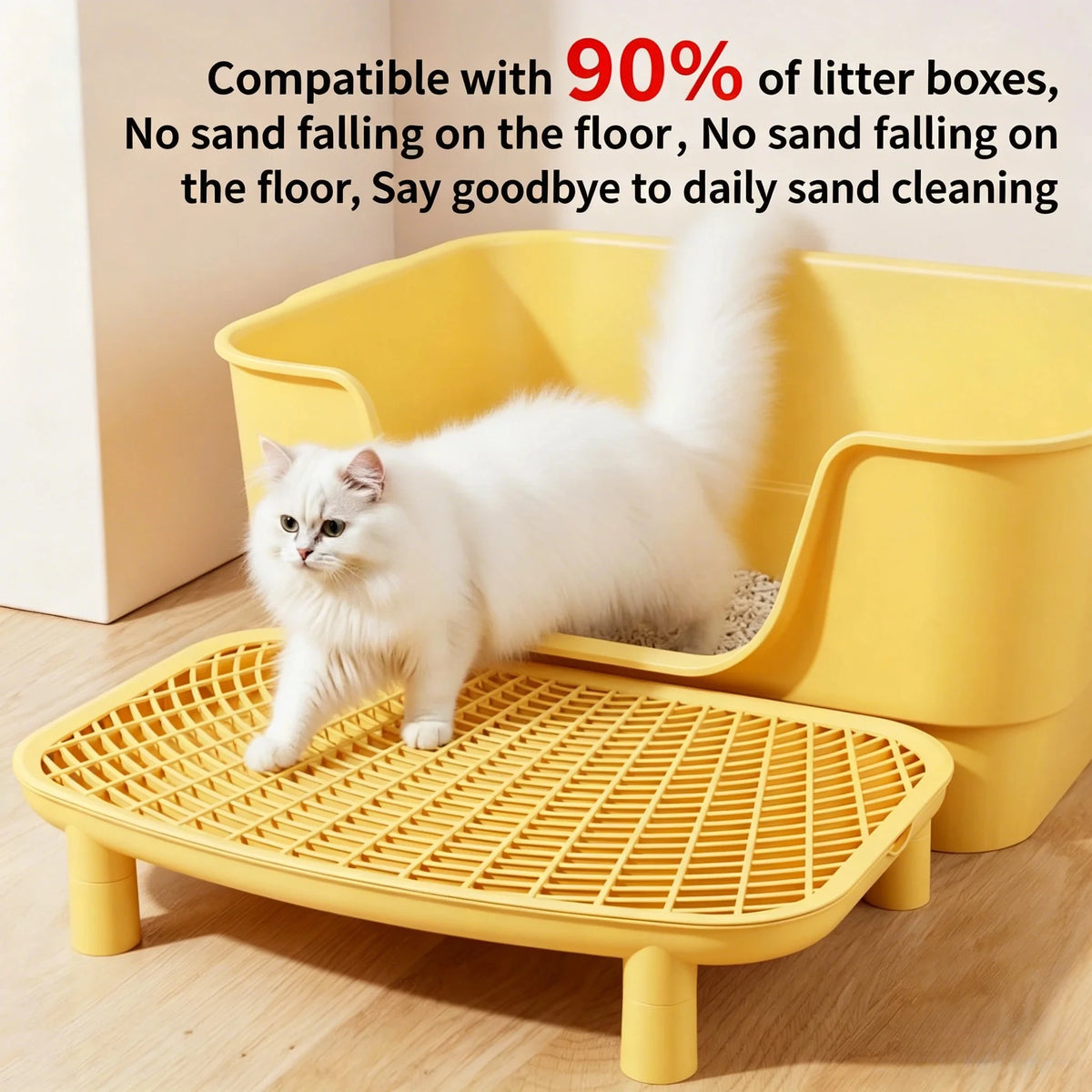 Double-Layer Cat Litter Mat, Anti-Splash Design, Litter Sand Control Pad for Cat Litter Boxes