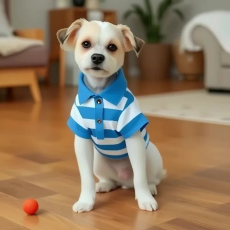 Pet Dog Polo Shirt – Summer Casual T-Shirt for Small & Large Dogs and Cats, Stylish Chihuahua, Pug & Yorkshire Outfit.
