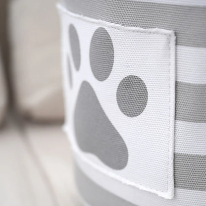 Striped Claw Round Dog Pet Toy Basket Clothes Storage Box with Handle Pet Supplies