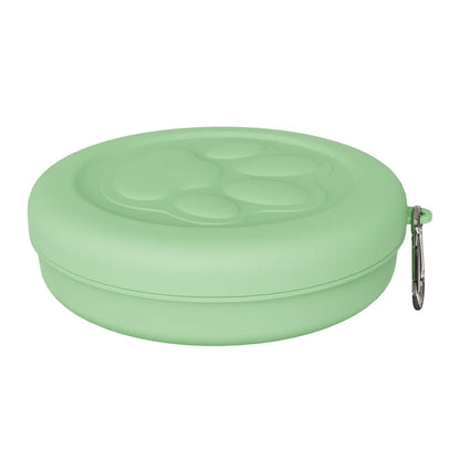 Portable Outdoor Pet Bowl – 2-in-1 Travel Food & Water Dish with Treat Compartment for Hiking, Camping & On-the-Go Feeding.