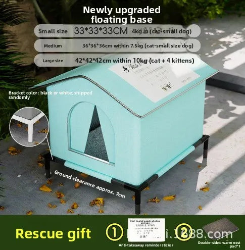 Closed Roaming Cat Tent Shelter - Heartfelt Design, Waterproof & Coldproof, Spacious for All Seasons, Durable and Bite-Resistant.