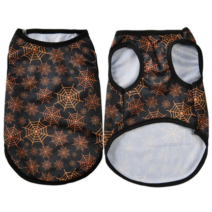 Halloween Pumpkin Print Pet Vest – Autumn Costume Shirt for Small & Medium Dogs, Chihuahuas, Pugs & French Bulldogs