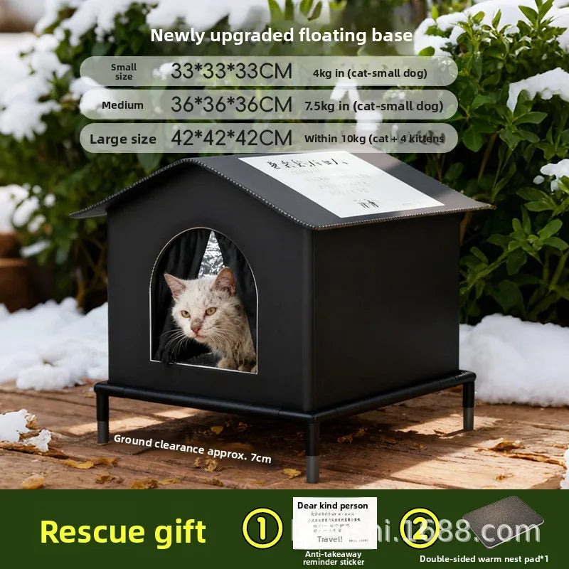 Closed Roaming Cat Tent Shelter - Heartfelt Design, Waterproof & Coldproof, Spacious for All Seasons, Durable and Bite-Resistant.