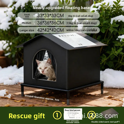 Closed Roaming Cat Tent Shelter - Heartfelt Design, Waterproof & Coldproof, Spacious for All Seasons, Durable and Bite-Resistant.