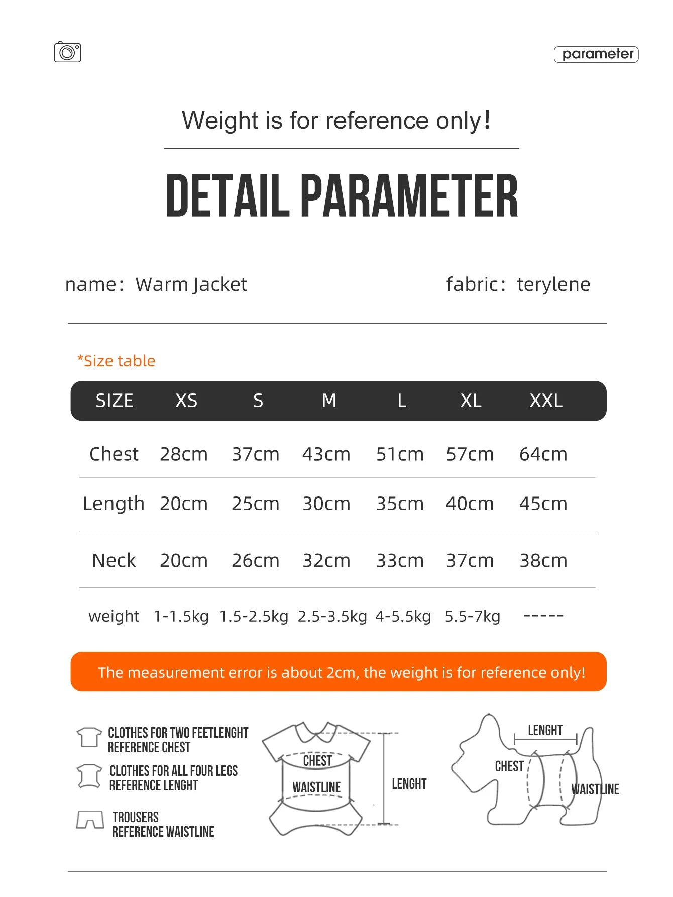 Dog Jacket for Autumn & Winter – 3-Layer Thick Warm Pet Coat for Small & Medium Dogs.