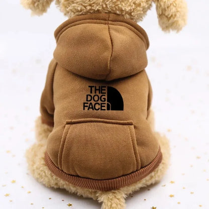 Autumn & Winter Pet Sweater – Sports Style Two-Legged Dog & Cat Outfit with Cowboy Pocket.