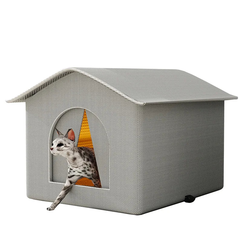 Closed Roaming Cat Tent Shelter - Heartfelt Design, Waterproof & Coldproof, Spacious for All Seasons, Durable and Bite-Resistant.