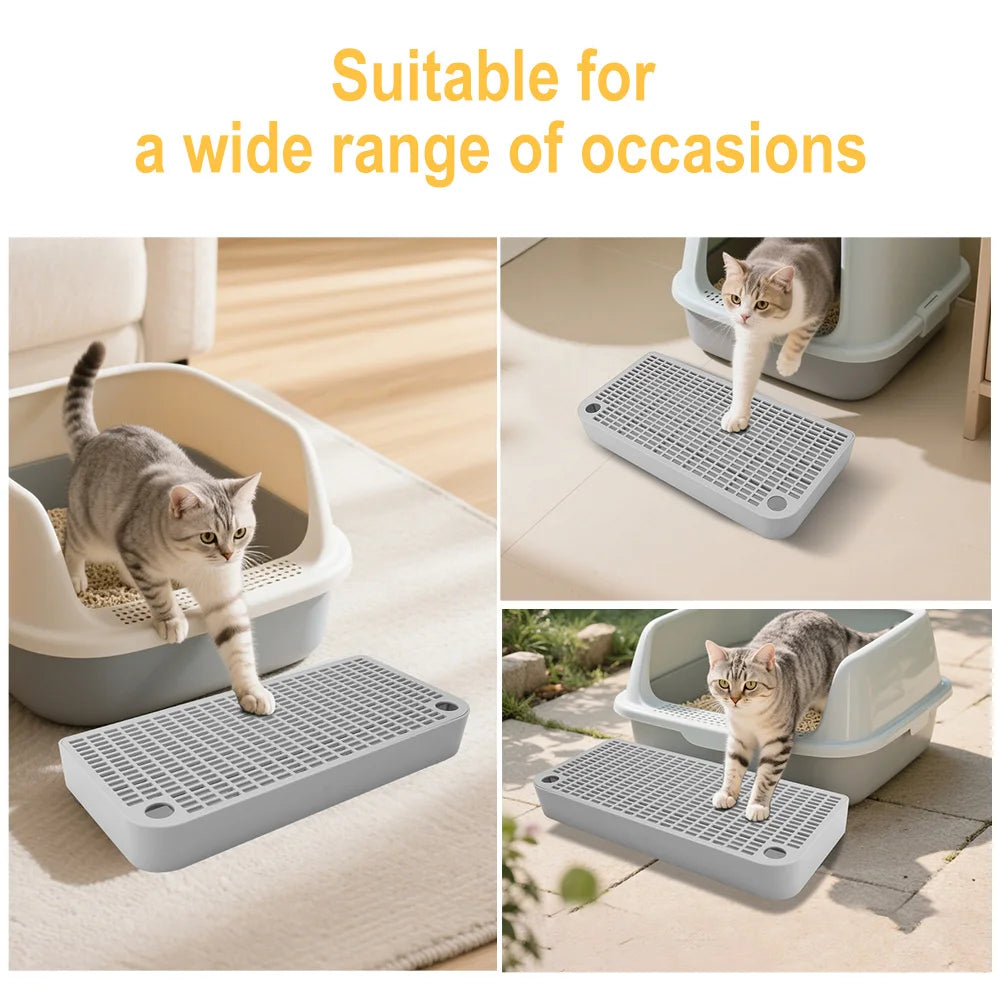 Anti-Spill Cat Litter Mat – Universal Litter-Trapping, Anti-Splash & Easy-to-Clean Removable Pad.