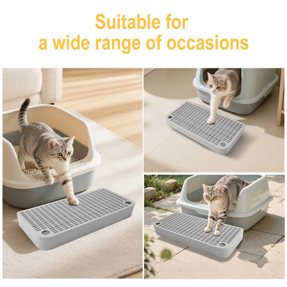 Anti-Spill Cat Litter Mat – Universal Litter-Trapping, Anti-Splash & Easy-to-Clean Removable Pad.