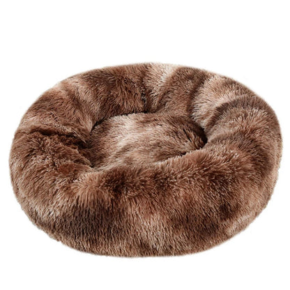 Round Plush Dog Bed – Winter Warm Washable Basket-Style Pet Bed for Small, Medium & Large Dogs & Cats, Soft Sofa-Style Sleeping Cushion.