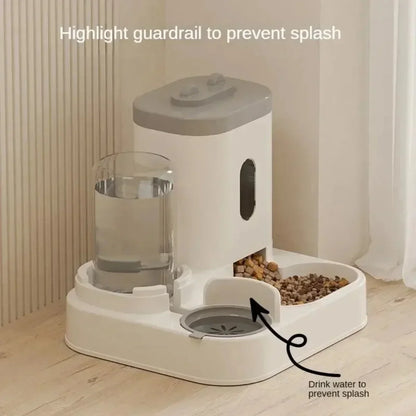 Automatic Pet Feeder with Water Fountain – Large-Capacity Food Bowl and Storage Dispenser for Dogs & Cats, Puppy Feeding Accessory.