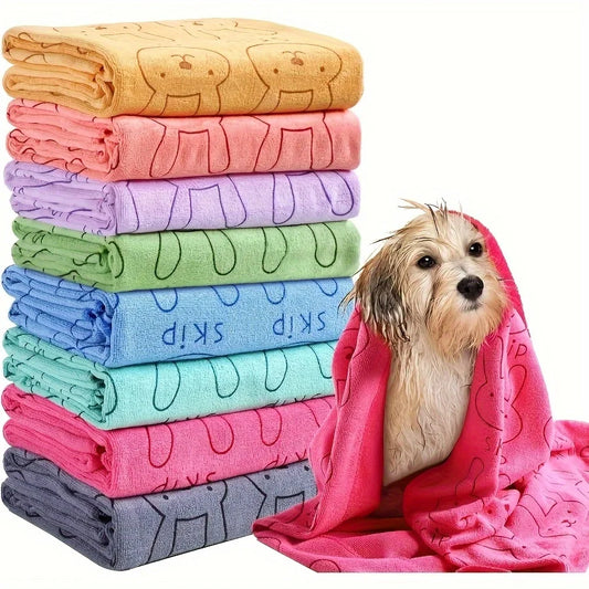1PC Ultra-Fine Fiber Pet Bath Towel – Super Absorbent, Fast-Drying, Soft & Comfortable Grooming Towel for Small to Large Dogs & Cats